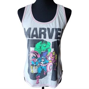 Classic Marvel Superheroes Off White Tank Top